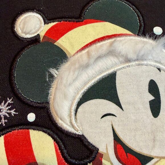 Mickey Mouse Holiday Sweatshirt Kids Disney Parks NWT Size 4 Christmas Girl/Boy - Picture 4 of 5